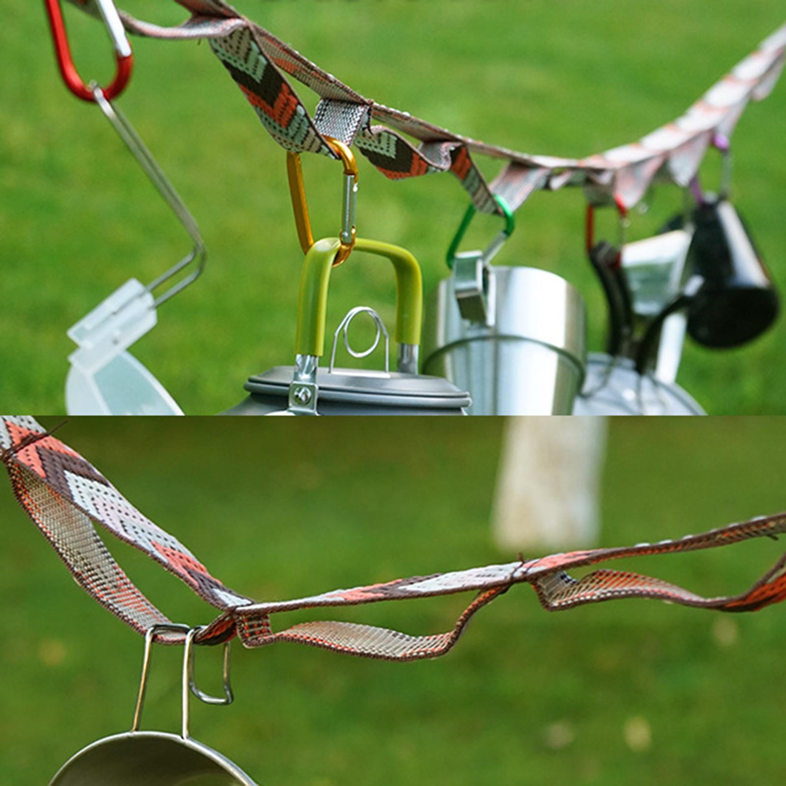 Camping Cooking Hanger - Outdoor camping opbergriem met haken, nylon