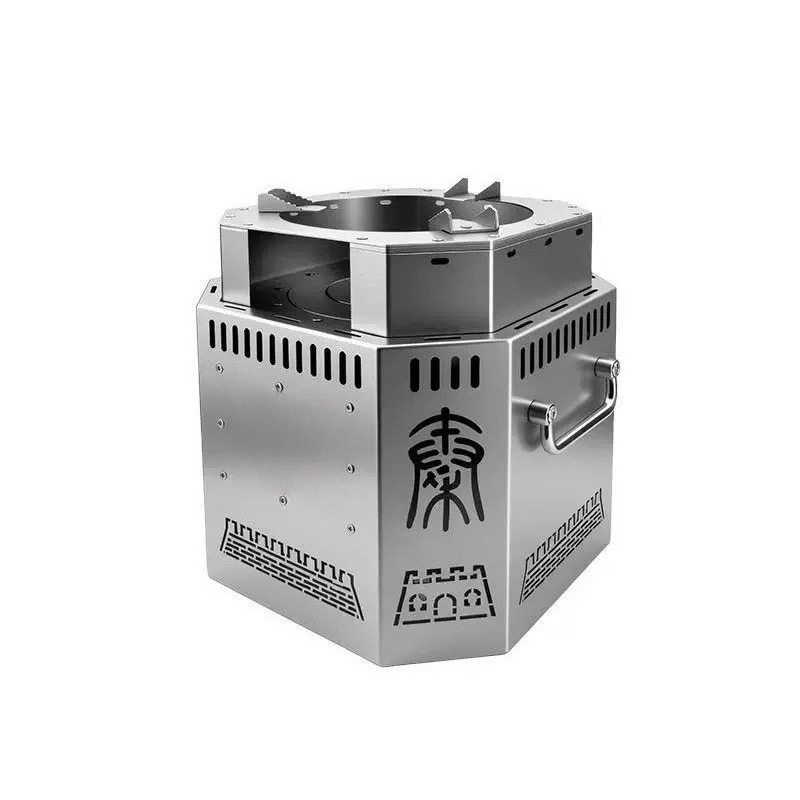 Camping Cooking Stove - Houtkachel van roestvrij staal, rookloze gasheffingskachel