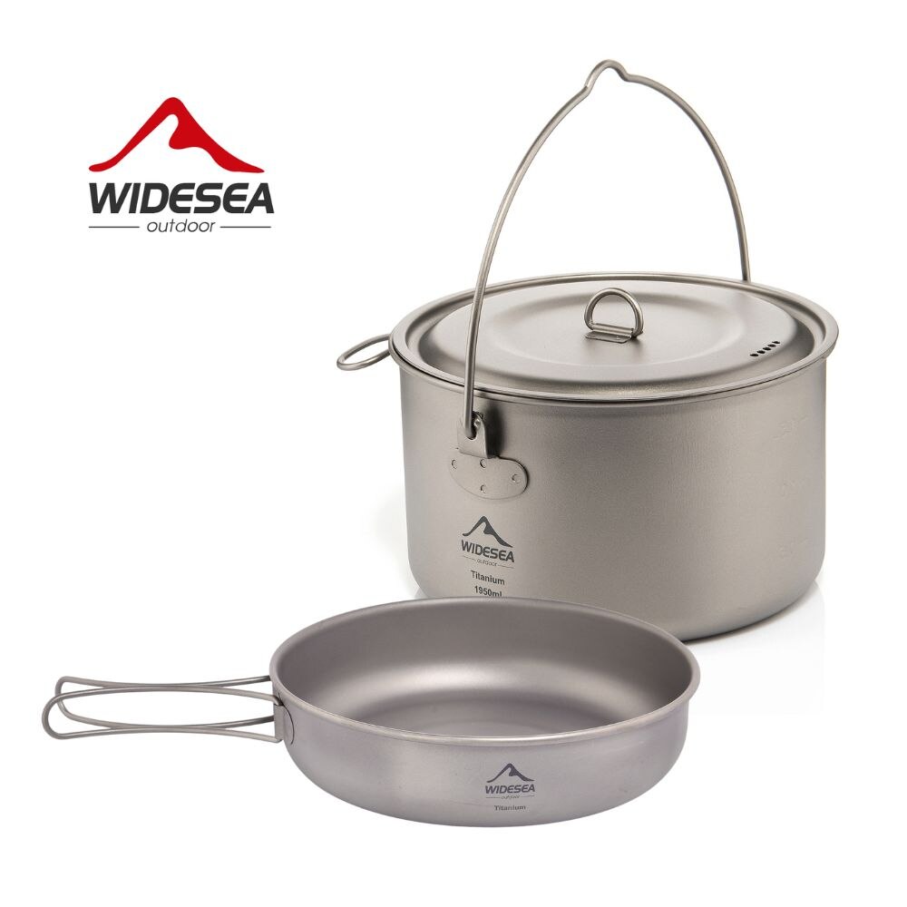 Camping Cooking Full Set - Widesea Camping Tafelgerei Titanium Kookgerei Set