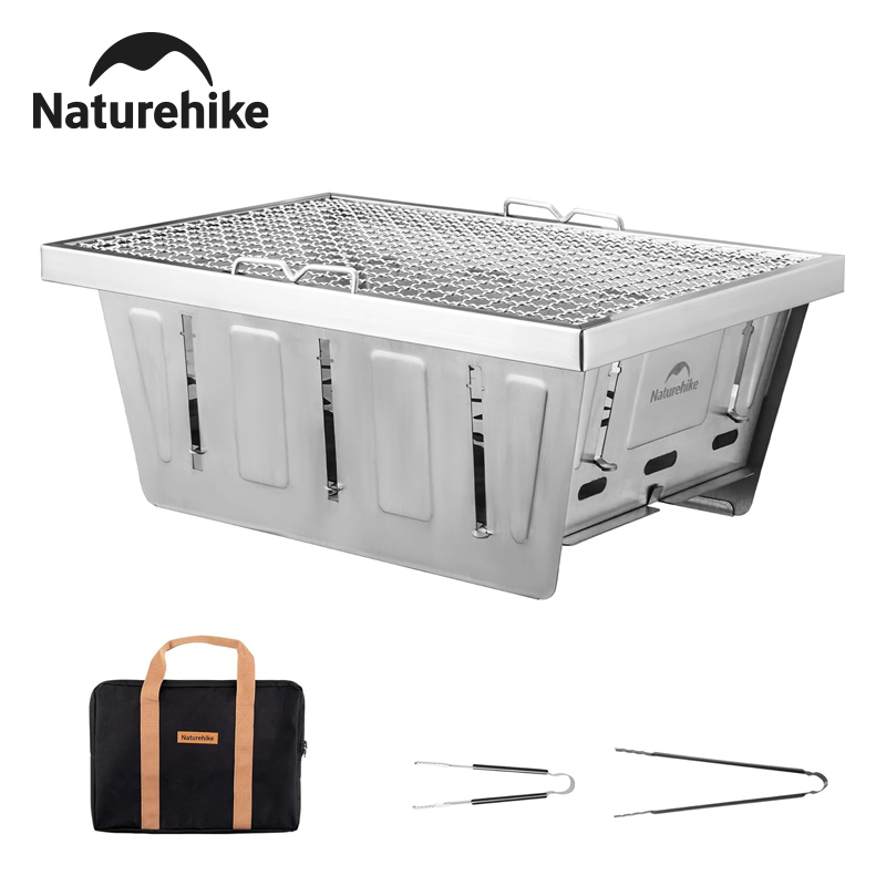 Camping Cooking Table With Windshield - Naturehike Camping Houtskoolgrill voor IGT Tafel