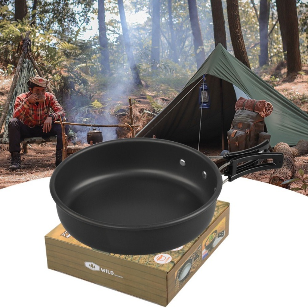 Camping Cooking Wok - Campingkoekenpan met antiaanbaklaag en opvouwbaar handvat