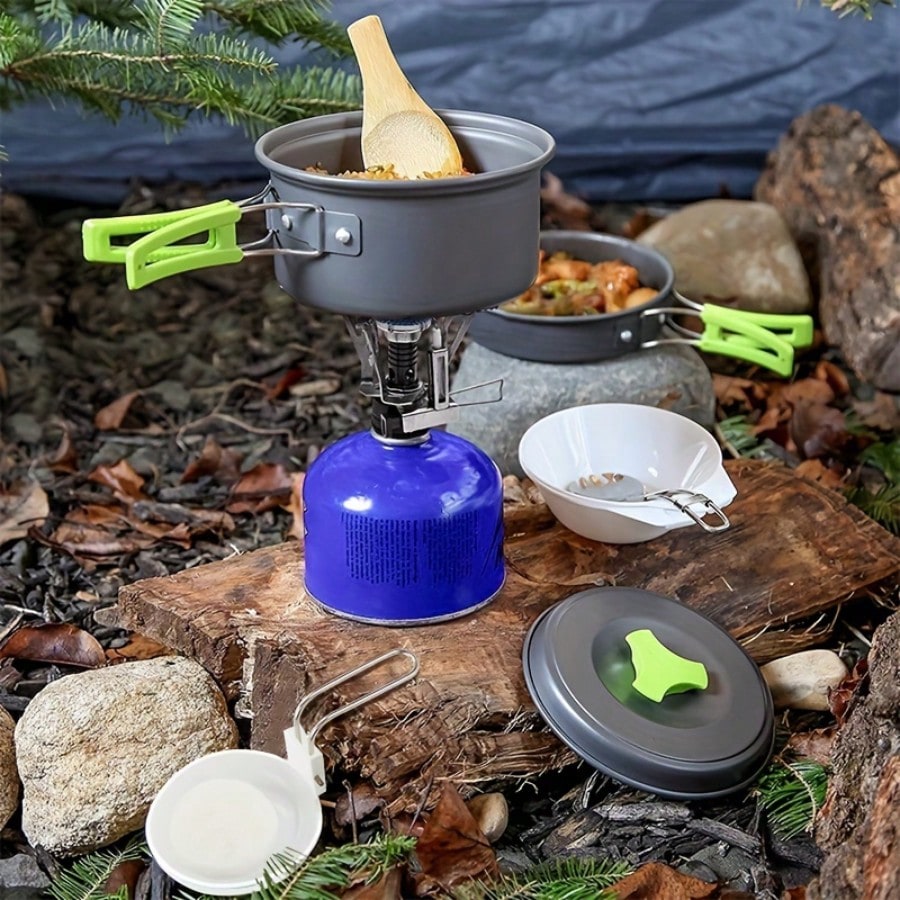 Camping Cooking Bag - Camping kookset: draagbaar servies met opbergtas