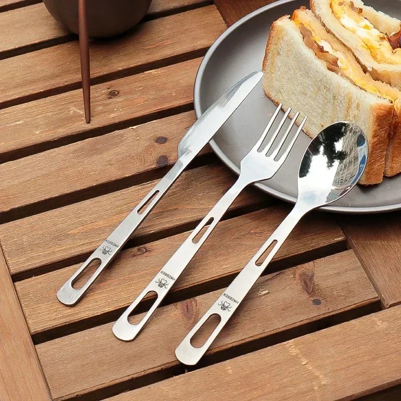 Camping Cooking Full Set - Hwzbben Titanium Vork Lepelmes Set Buiten