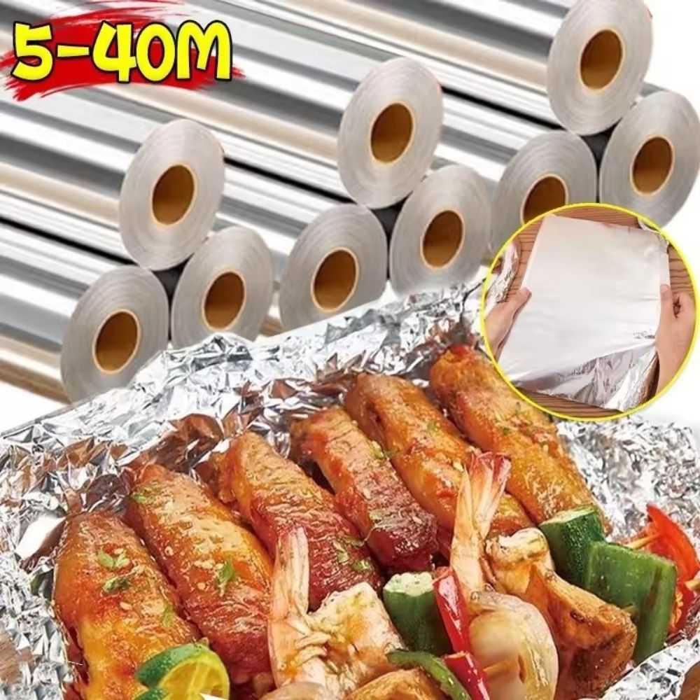 Aluminum Foil Heavy Duty - 5m/10m/20m Wegwerp Aluminiumfolie Verdikte Anti-aanbak Aluminiumfolie