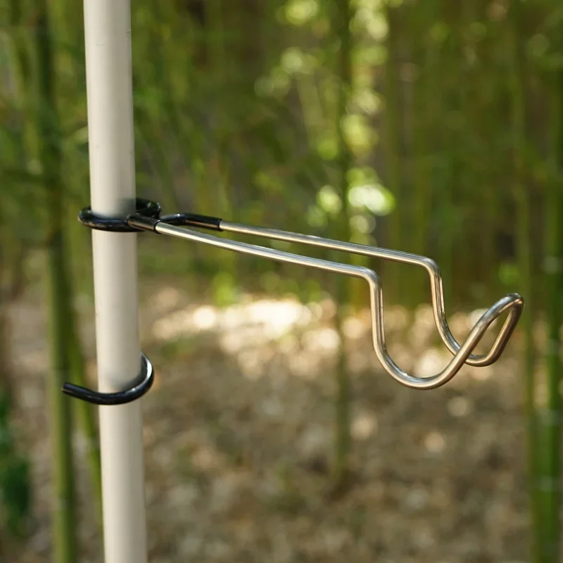 Camping Cooking Hanger - Draagbare roestvrijstalen lichtstandaardhaak, buiten tentstokhanger, vis-