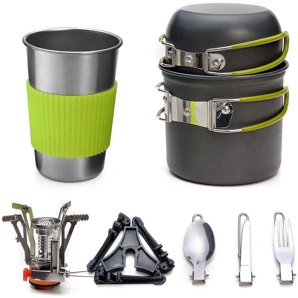 Camping Cooking Full Set - Campingpannenset met fornuis Outdoor kookset Outdoor