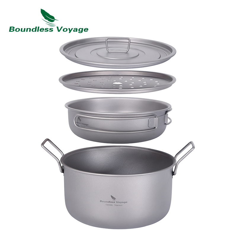 Camping Cooking Ware - Grenzeloze Reis Camping Kookpot Multifunctionele Titanium