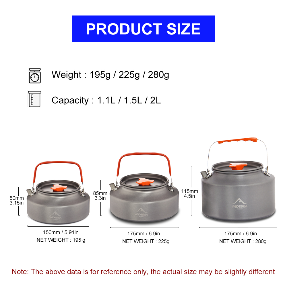 Widesea 1.1L 2L1.5L Camping Wa - Camping Cooking Full Set recensie en prijs