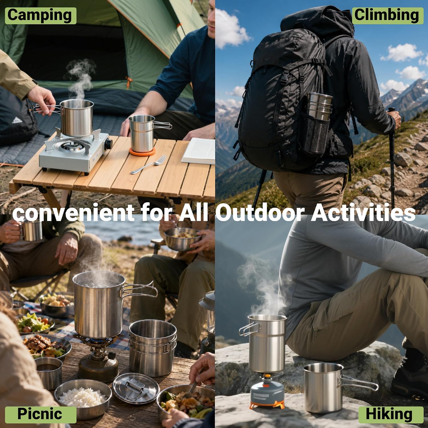 Opvouwbare campingbekers, camp - Camping Cooking Backpack recensie en prijs