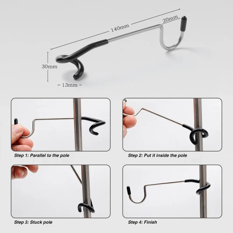 RVS S-type kampeerlichtpaalhak - Camping Cooking Hanger recensie en prijs