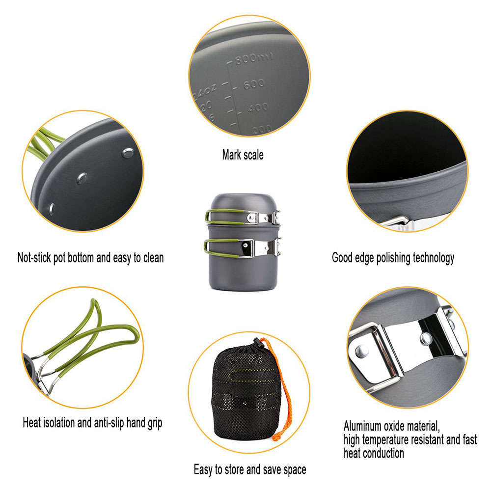 Ultralichte campingpotten pann - Camping Cooking Ware recensie en prijs