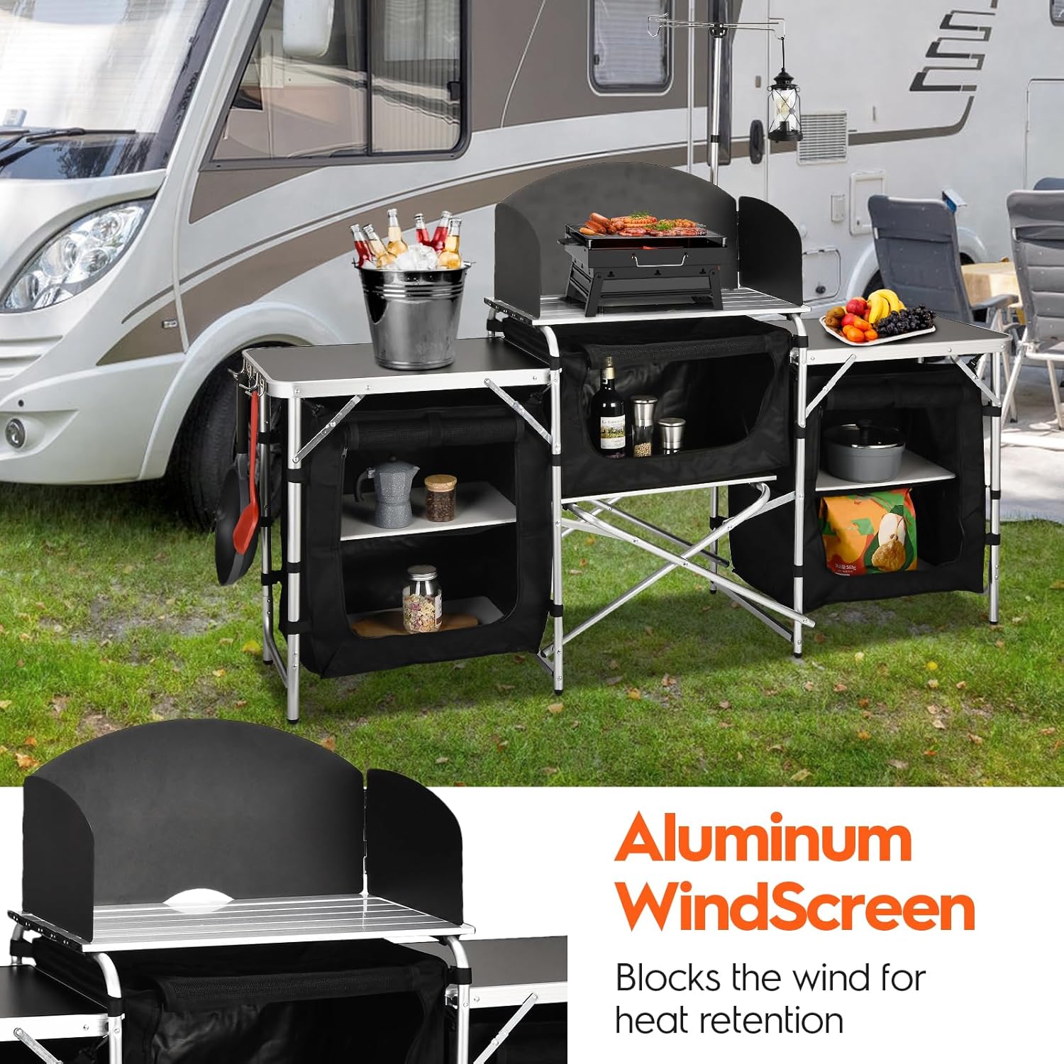 Op maat gemaakte veelzijdige 3 - Camping Cooking Table With Windshield recensie en prijs