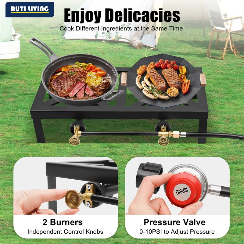 Draagbare 1/2-pits gasfornuis  - Camping Cooking Burner recensie en prijs