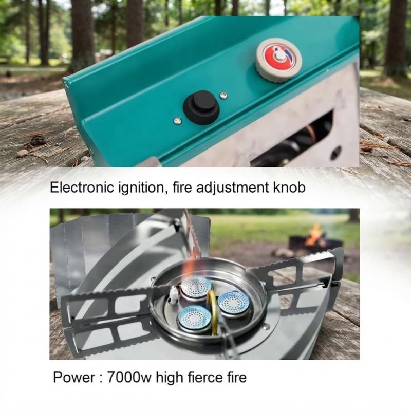 Draagbare 3-pits 7000W Camping - Camping Cooking Table With Windshield recensie en prijs